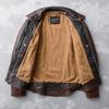 Китайский размер мужская натуральная кожаная куртка винтажная коричневая 100% коровья кожа пальто мужская тонкая модная байкерская одежда азиатский размер