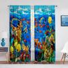 Ocean Theme Sheer Voile Curtain Underwater Tropical Fish Coral Animal Marine Life Window Tulle Curtains for Bedroom Living Room