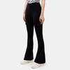 Women Flared Pants Elastic High Waist Wide Leg Casual Trousers with Flap Pockets Solid Color Cargo Pants Daily Wear