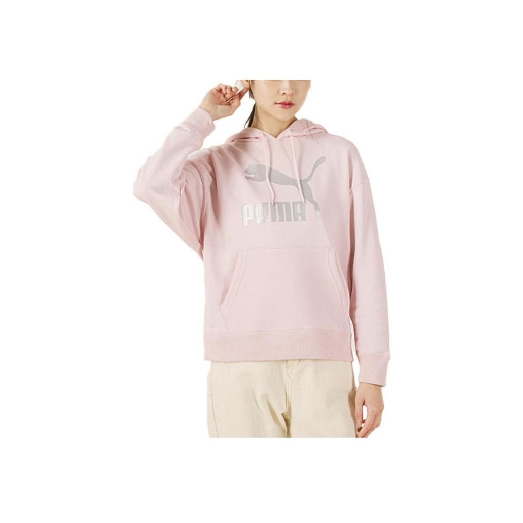 Puma Женская спортивная повседневная толстовка с большим логотипом, розовая 535337-16