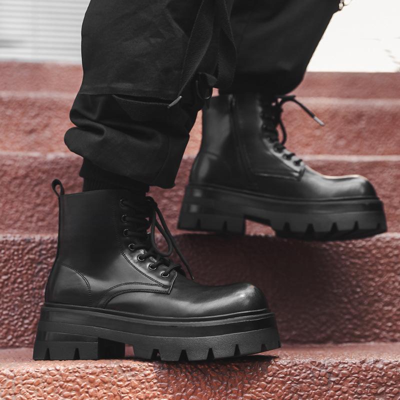 Длинные ботинки Martin мужские модные британские туфли в стиле ретро с высоким берцем из кожи 2024 года новые ботинки локомотив осень 8532-J