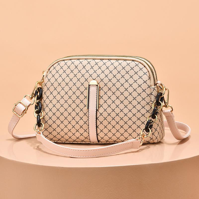 Популярная маленькая сумка, новая женская сумка через плечо с принтом, мягкая кожаная двухслойная сумка через плечо большой емкости