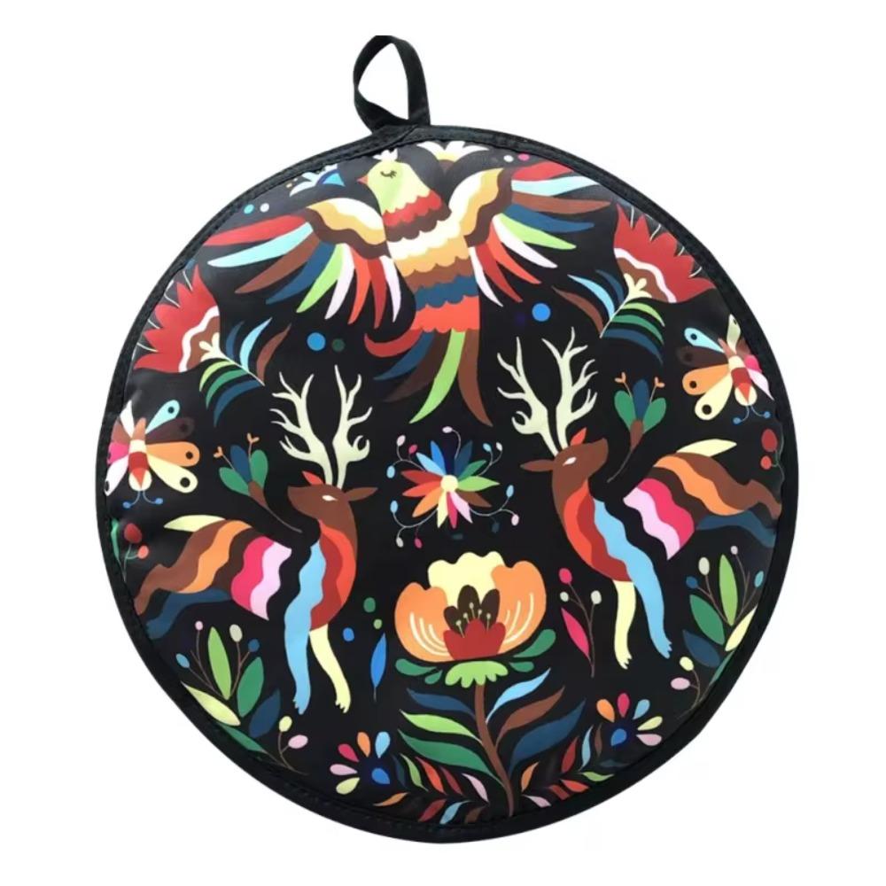 Practical 30cm Tortilla Warmer Pouch Heat Resistant Reusable Burrito Cloth Bag Round with Handle Pancake Thermal Bag Outdoor