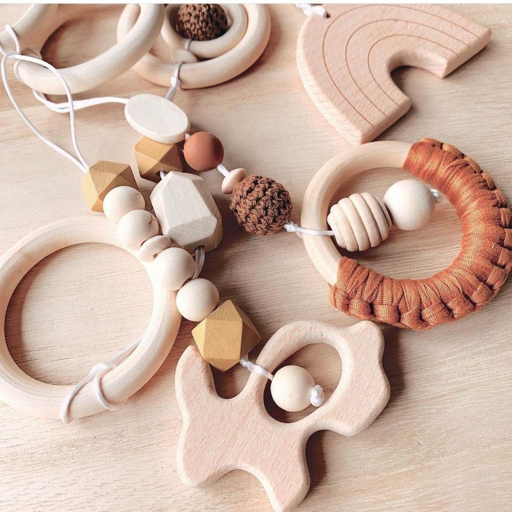 Crochet Wooden Beech Activity Gym Frame Sensory Baby Gym Toys Play Frame Baby Toys   Infant/Toddler