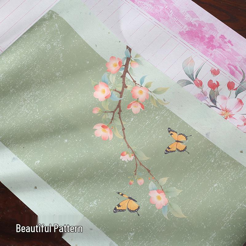 Блинообразная утолщенная длинная прокрутка в стиле дзен, полуразмерная бумага сюань для практики каллиграфии и экзамена