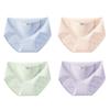 MaoRen Women's Seamless Pure Cotton Mid-Waist Antibacterial Briefs 4-Pack