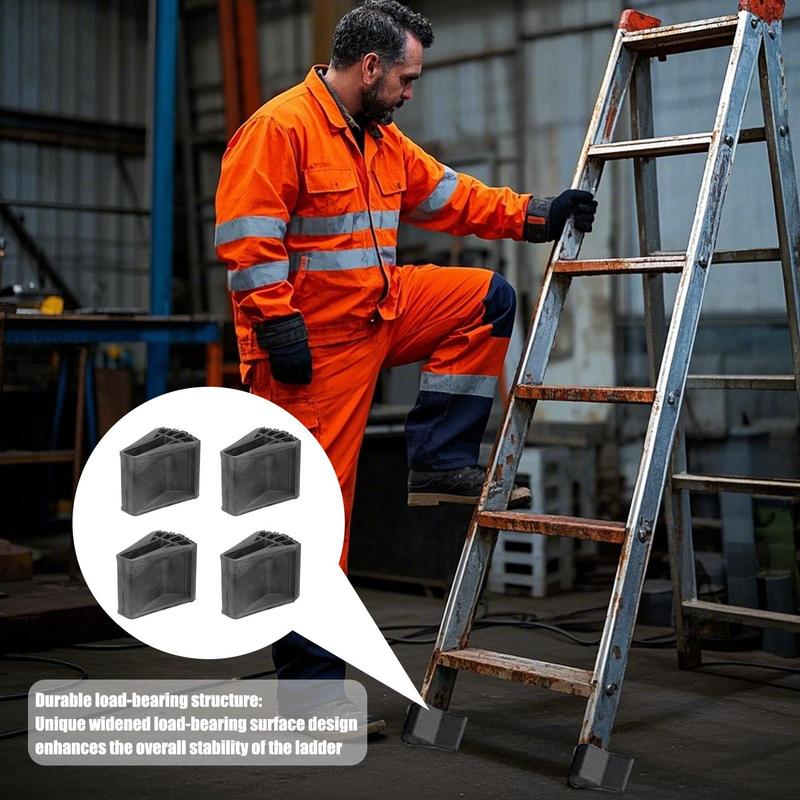 Ladder Feet Rubber Pads 4x Ladder Feet Shoes Quick-Install Replacement Parts Heavy-duty Safety Shoes For Electrical Work Window