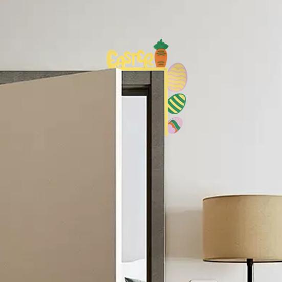 Пасхальный декор для угла двери, украшение на дверь в виде моркови, разноцветное угловое украшение для окон, стен, весенний праздничный декор для дома в фермерском доме