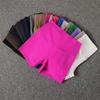 Women's High Waist Colorful Yoga Shorts - Elastic Three-Quarter Nude Tights
