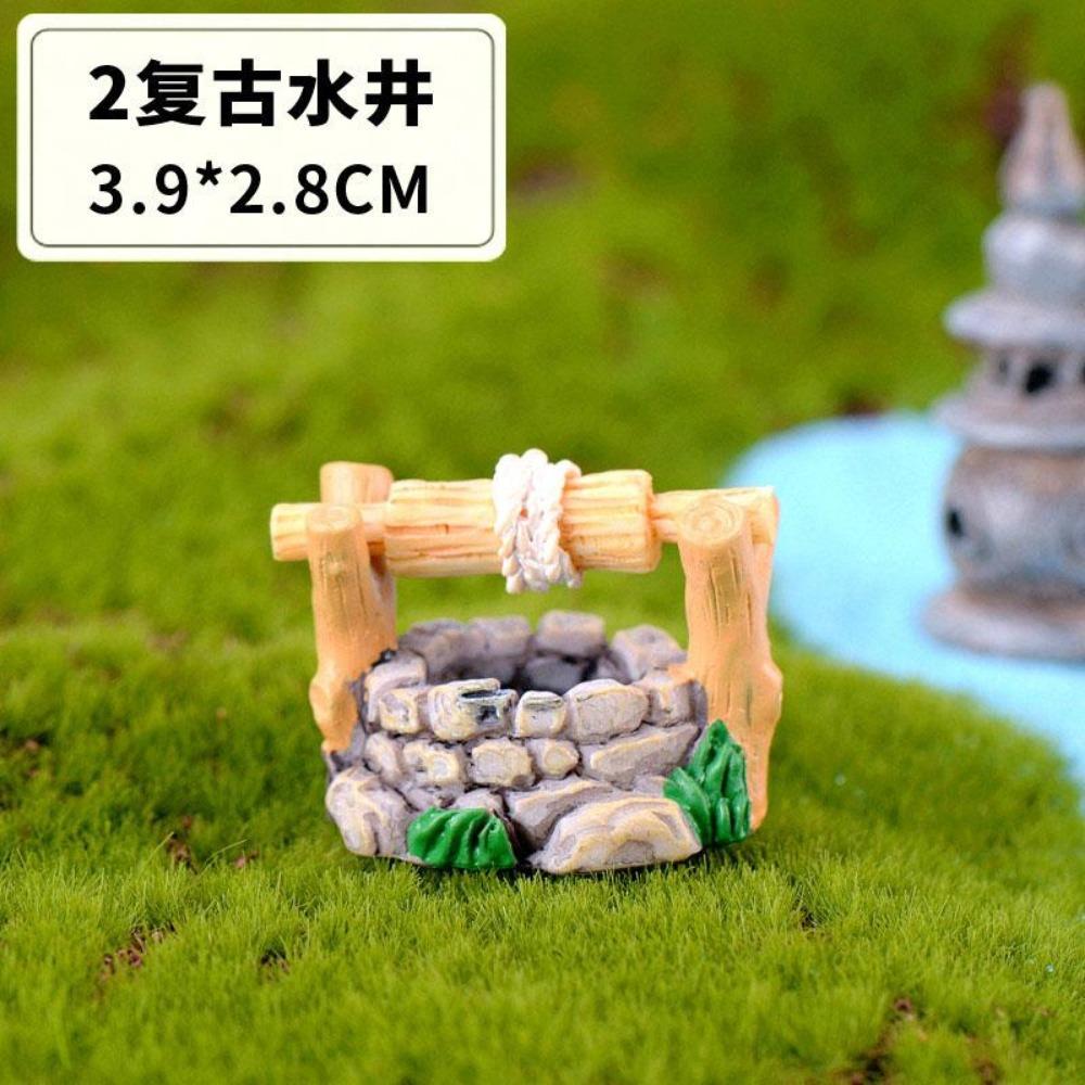 Vintage Decorative Figurines Mini House Water Fountains Flowerpot Fairy Garden Miniatures/Terrarium Pet Home Decor Ornaments DIY