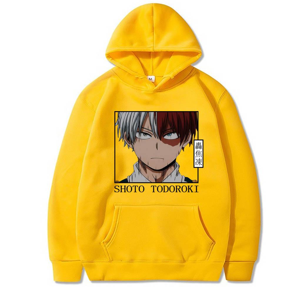 Горячая аниме Моя геройская академия Shoto Todoroki Графический принт с капюшоном для мужчин и женщин Толстовки с капюшоном свободного покроя в стиле Харадзюку Уличная одежда