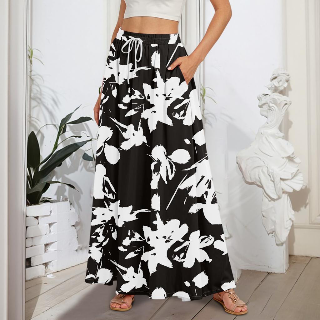 Женские струящиеся расклешенные юбки-макси с оборками и эластичным поясом, элегантные многослойные длинные юбки в стиле бохо