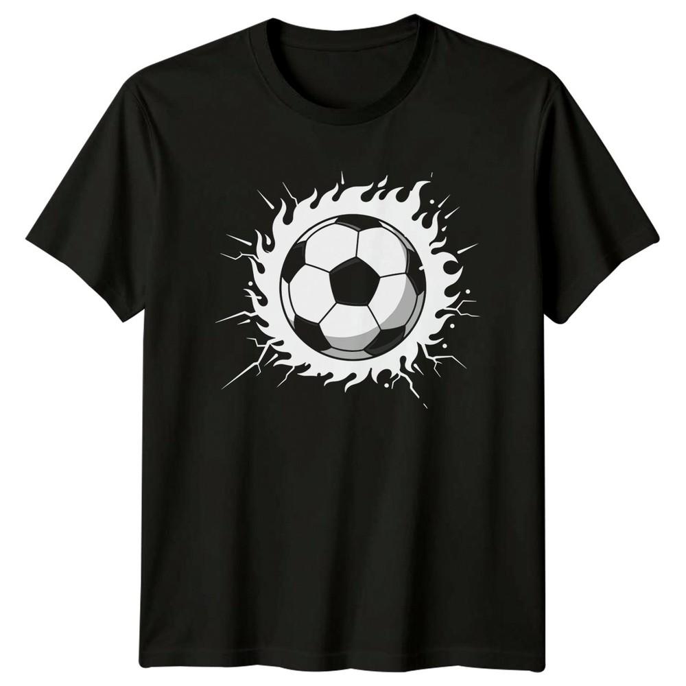 Flaming Soccer Ball TShirt Sports Graphic Soccer Birthday Gift For Him And Her