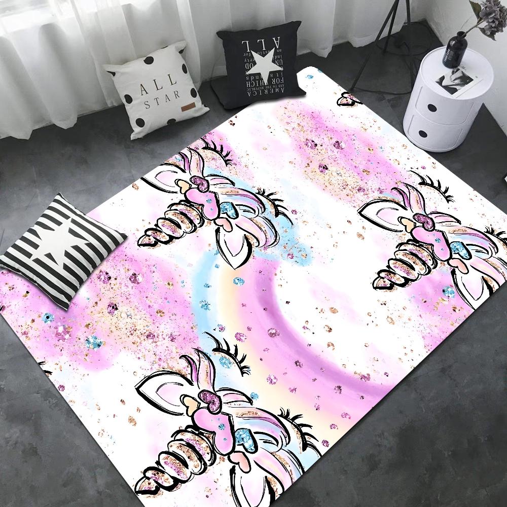 Cartoon Unicorn Animal Bathroom Mat Kids Room Bedroom Decoration Balcony Anti-Slip Doormat Living Room Bedside Area Rugs