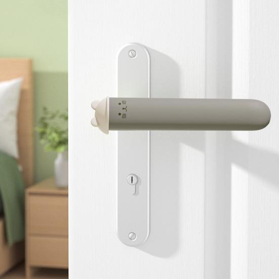 Baby Safety Door Knob Cover Cat Pattern Silicone Door Handle Glove Noise Reduction Anti Collision Wall Protector