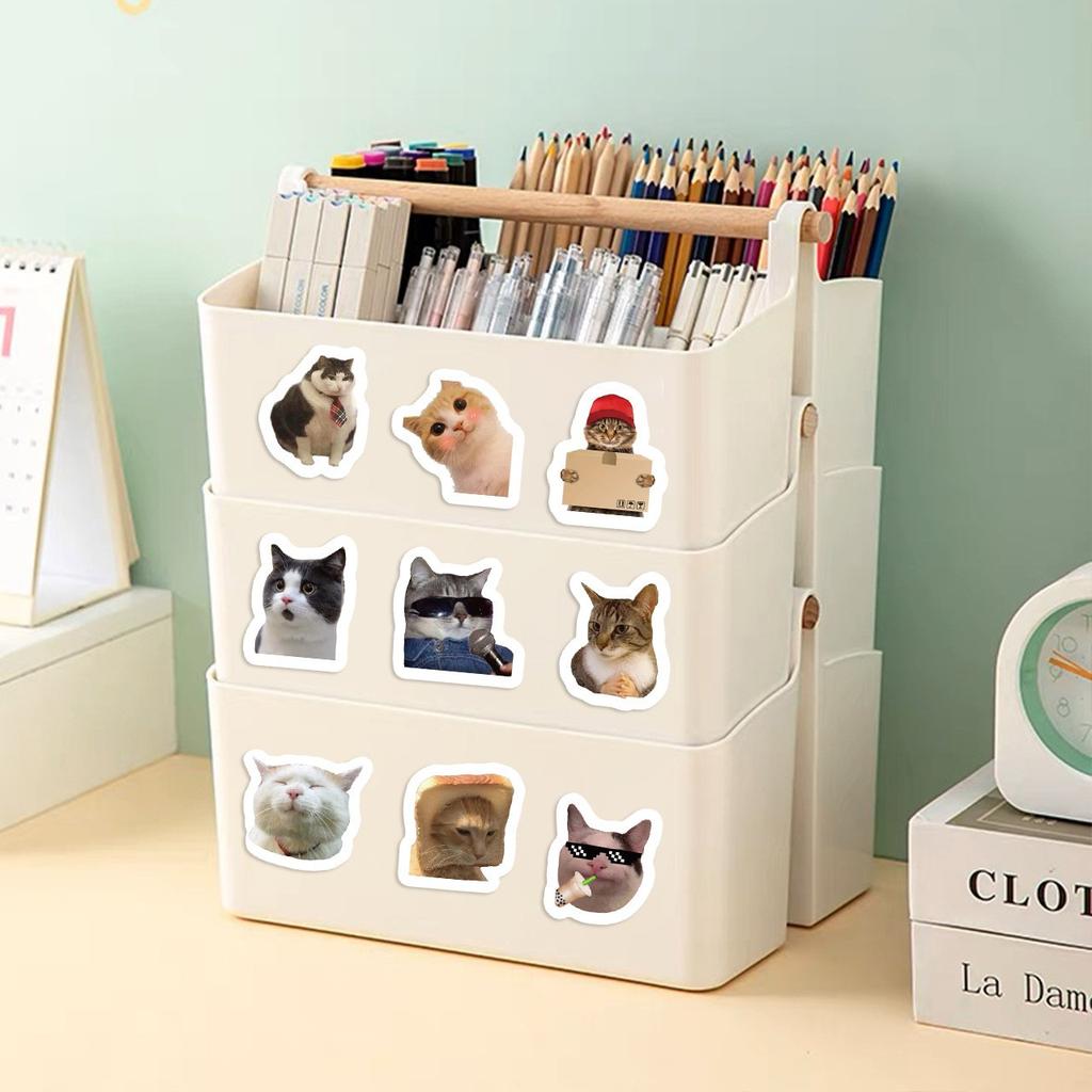 Cute Cat Head Stickers 500 Stickers/roll