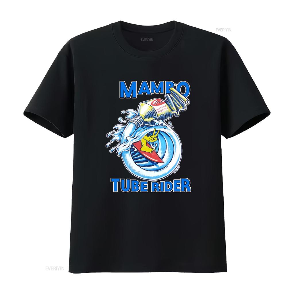 Vintage 1999 Mambo Tube Rider Surfing T shirt Reg Size Mombasa Design Funny Pop Art Print Retro Style vintage Washed fashion