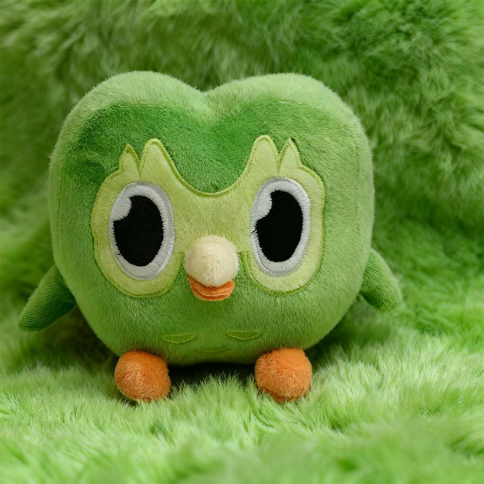 Kawaii Duolingo Зеленая Сова Мягкая Игрушка Плюшевая Игрушка Duo The Owl Мультфильм Аниме Сова Кукла Мягкая Мягкая Игрушка Животное Детский Подарок На День Рождения