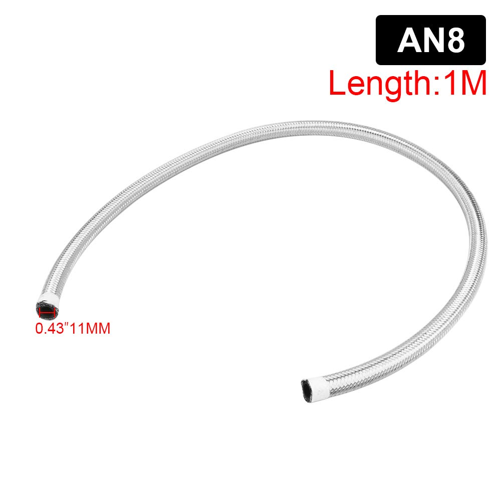 MUTEKI Hose Nylon Car Cooler Fuel Hose Pressure Resistant Corrosion Resistant High Performance Hose (AN8 1M)