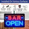 2D Flat, 1pc Neon-Style Metal Sign "Bar Open" - Bright Red and Blue Light, Durable Aluminum for Home, Garden, Garage, Bedroom, for Man Cave, Cottage