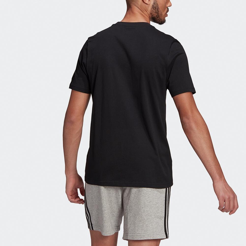 adidas M Lin Sj T Тренировочная Спортивная Печать Логотипа Круглый Вырез Короткий Рукав Черный Мужская GL0057