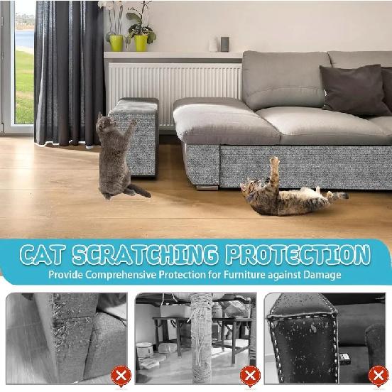 Trimmable Anti Cat Scratch Mat Self-Adhesive Carpet Mat Pad Cat Pet Scratcher Furniture Couch Corner Indoor Sofa Wall Protector