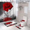 Elegant Modern Style Peva Shower Curtain Set For Bathroom Dry Wet Separation