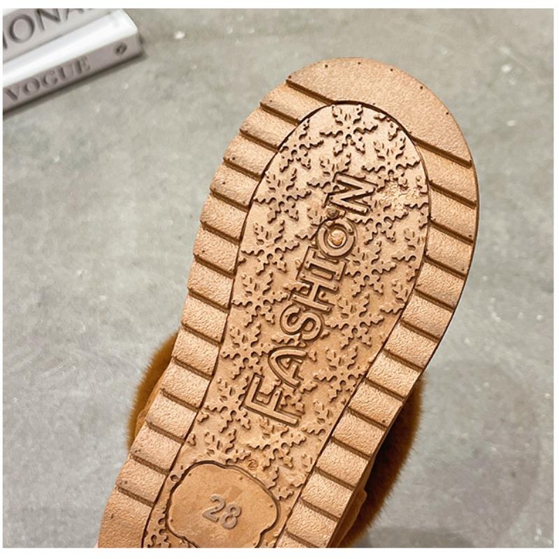 Детские зимние сапоги, короткие бархатные сапоги принцессы для девочек, теплая детская хлопковая обувь для девочек, обувь для мальчиков