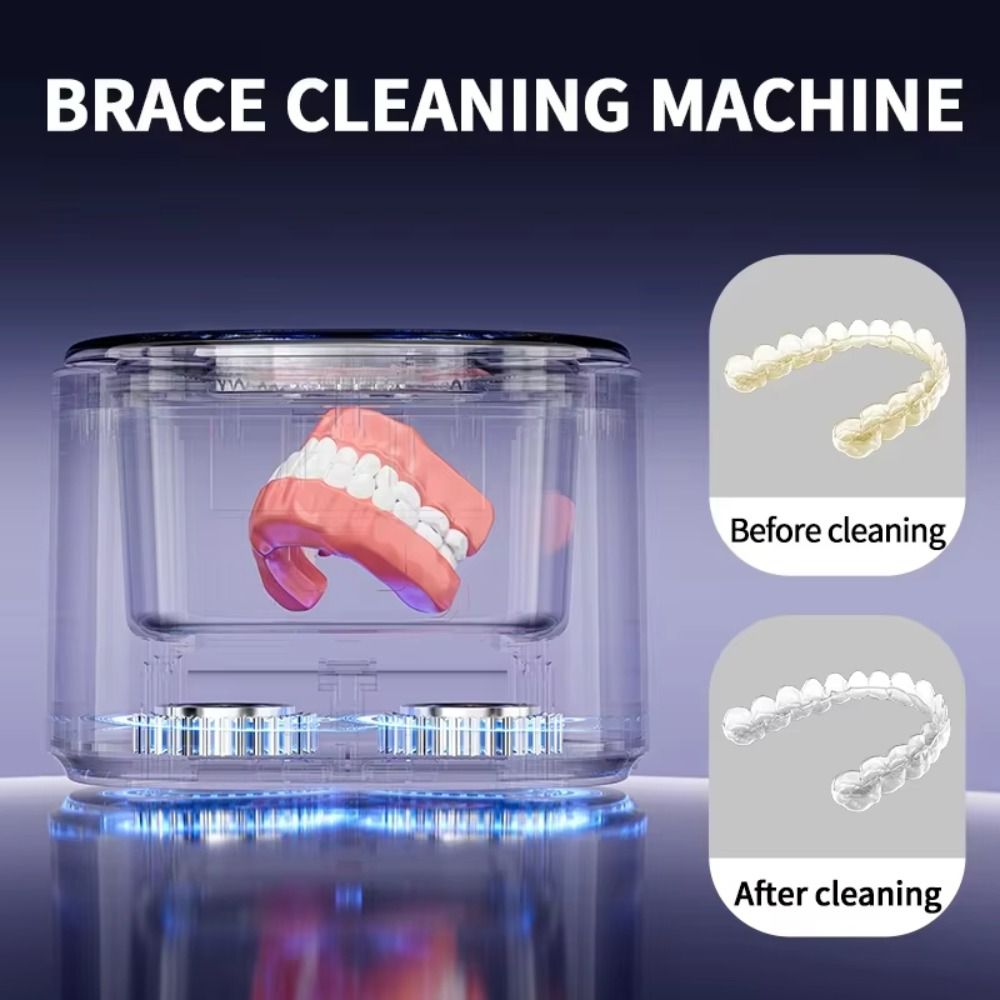 USB Electric Denture Cleaner 50 KHZ Dental Cleaner Case Cleaner Braces Cleaner Braces Cleaning