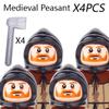 MOC Medieval Villager Figures Witch Blacksmith Farmer Building Blocks Peasant Old Lady Hoe Hammer Soldier Bricks Toys Kids Gift