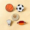 Basketball Sports Ball Enamel Pin Volleyball Metal Badge Cartoon Dripping Oil Brooch  Jewelry Gift