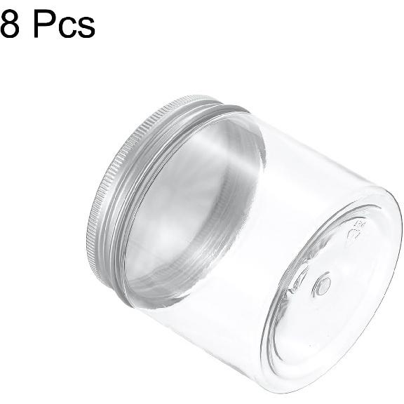 HARFINGTON 8 Pcs Aluminium Tins with Hollow Lids 6.8oz/200ml Empty Scent Beads Storage Container Round Refillable Spice Plastic Jars Sample for Air