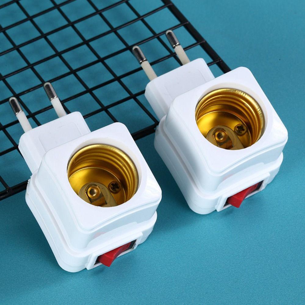 1/2Pcs Plug Lamp Holder Bulb Socket EU Plug Adapter Integrated With On/Off Switch Lamp Base Lighting Accessories Spiral Pattern