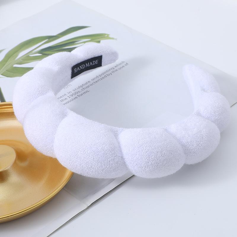 Губчатые повязки на голову для женщин и девочек, пышная повязка для волос, махровая ткань с пузырьками для макияжа, Co Spa, ретро повязка для волос, женские аксессуары для волос, головные уборы