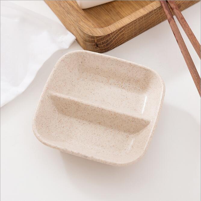 Wheat Straw Seasoning Plate Calf Sauce Vinegar Tableware Dinner Plate Sauce Plate Multi-purpose Draining Plate