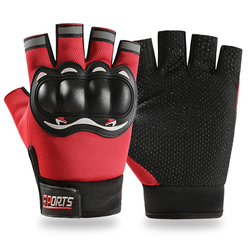 Мотоциклетные перчатки Мужские Мотоциклетные Уличные Гоночные Экипировка Защита Ладони Дышащие Перчатки Без Пальцев Рыцарские Противоударные