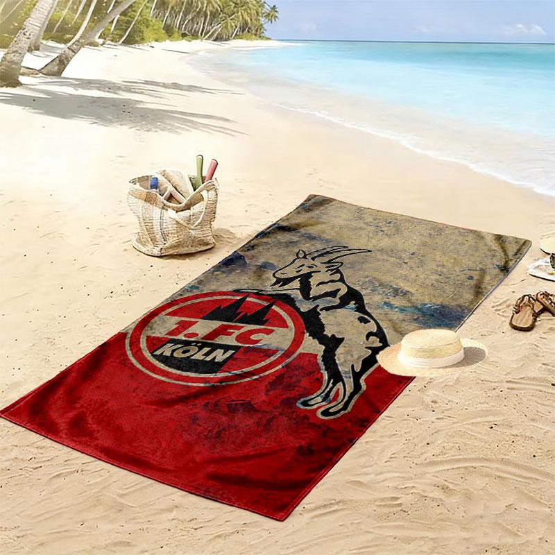 Köln FC Print Beach Towel, Large Soft Quick Dry Towel for Beach Camping Swimming