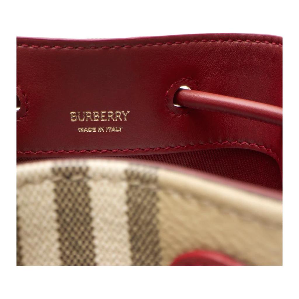 Burberry Classic Check Design Mini Tote Bag Women Handbags Beige Ruby-Red 81162841