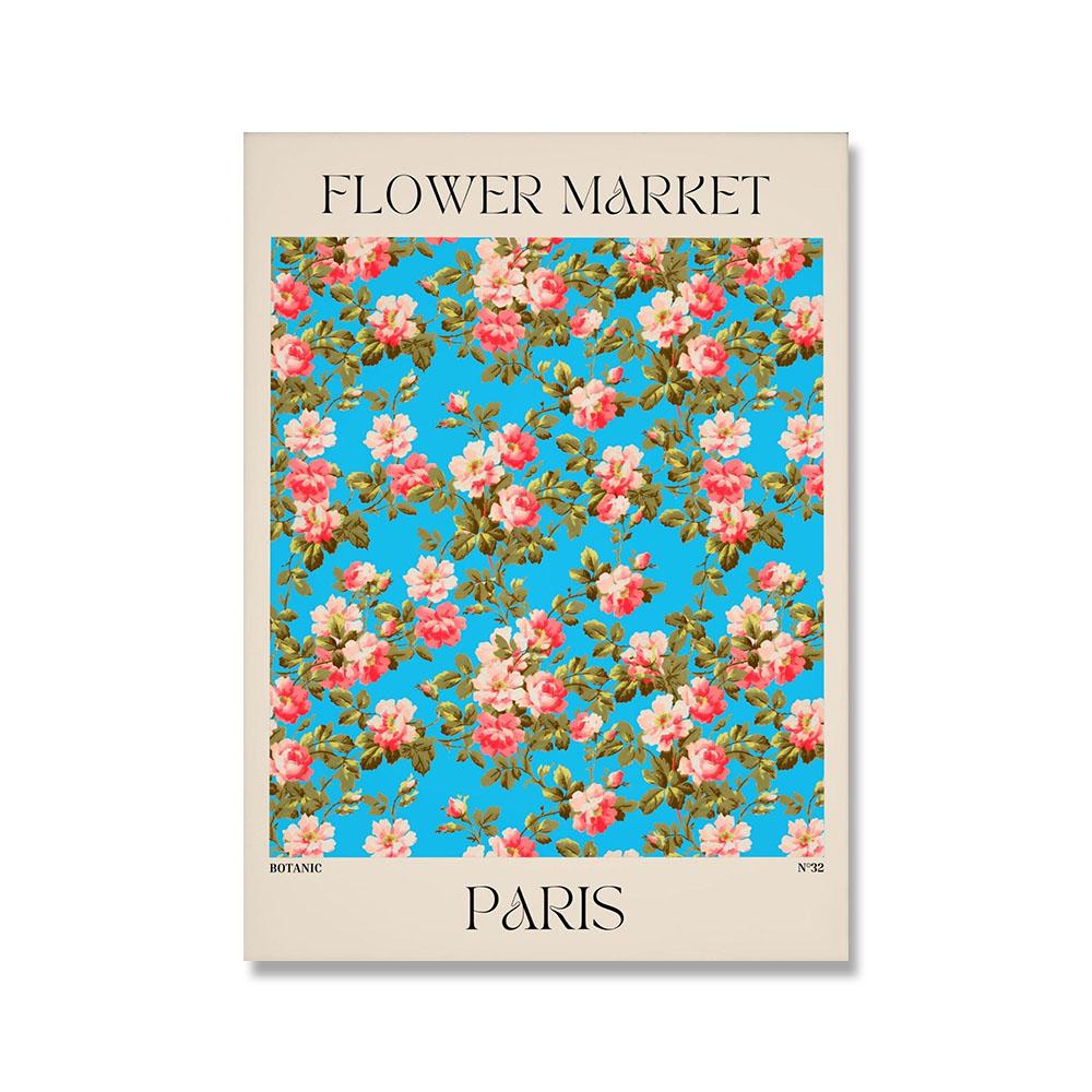 Цветочный рынок Париж Лондон печать плакатов винтажная ботаническая картина на холсте с растениями абстрактная настенная живопись скандинавская картина для гостиной