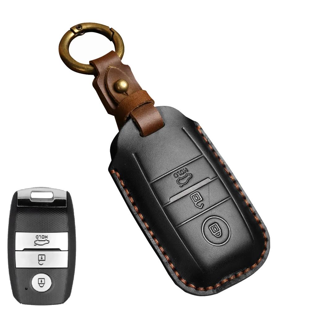 Кожаный чехол для 3-кнопочного автомобильного пульта-ключа для Kia Sportage Cerato Optima K2 K3 K4 K5 Rio Picanto K2 Soul Sorento Ski Sedona