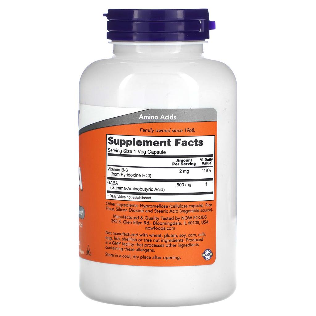 Gaba with Vitamin B-6, 500Mg, 200 Veggie Caps