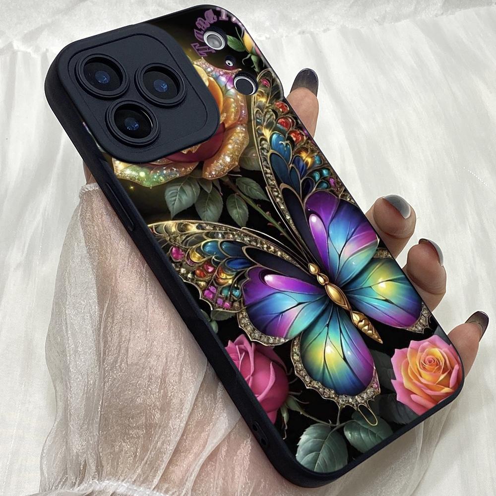 M297 Бабочка цветок Ангельские глазки Мягкие чехлы для телефона для iPhone Samsung Galaxy Xiaomi Rdemi Huawei Honor Infinix Realme OPPO vivo Все модели TPU чехол