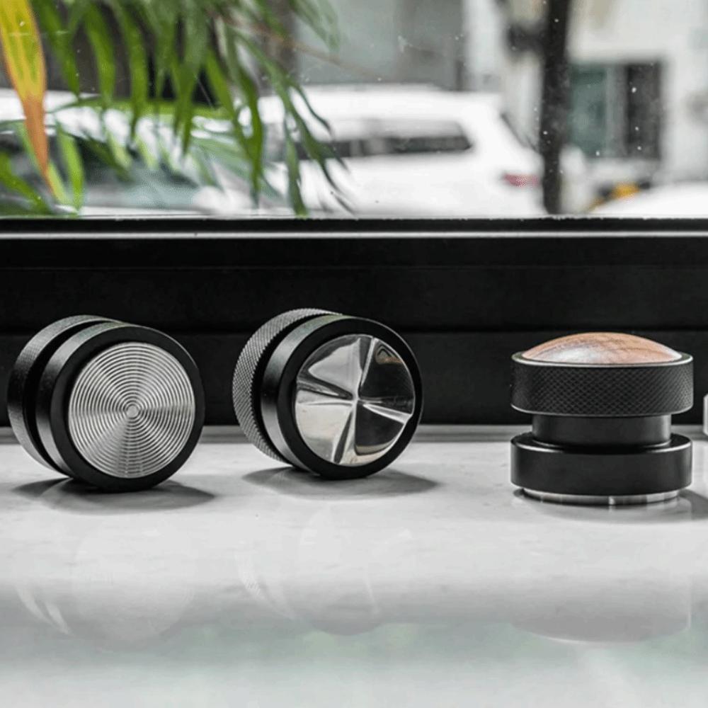 Adjustable Depth Self-leveling Coffee Tamper Wood Cap Espresso Machine Accessories  Barista