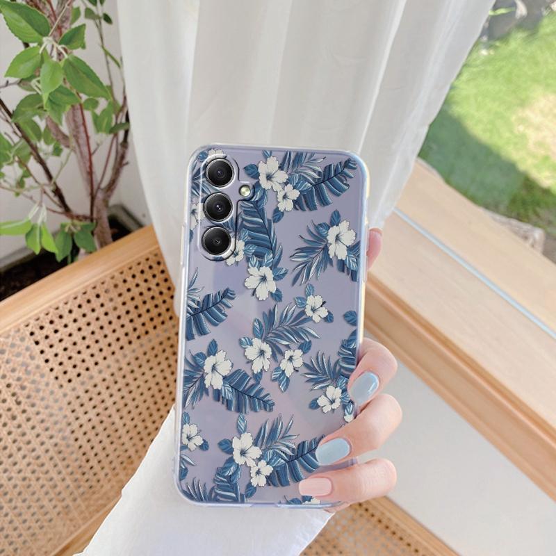 Мягкий силиконовый чехол Flower для Xiaomi Redmi Note 13 Pro 13C Poco C65 Samsung A35 A55 M35 S24 Huawei Honor 200 iPhone Camera Защитный противоударный чехол