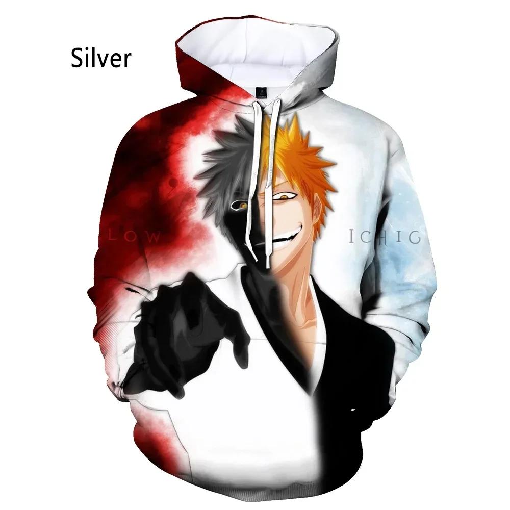 Новая модная толстовка с 3D-принтом Bleach Anime Ичиго Куросаки Мужская Женская Повседневная с длинным рукавом