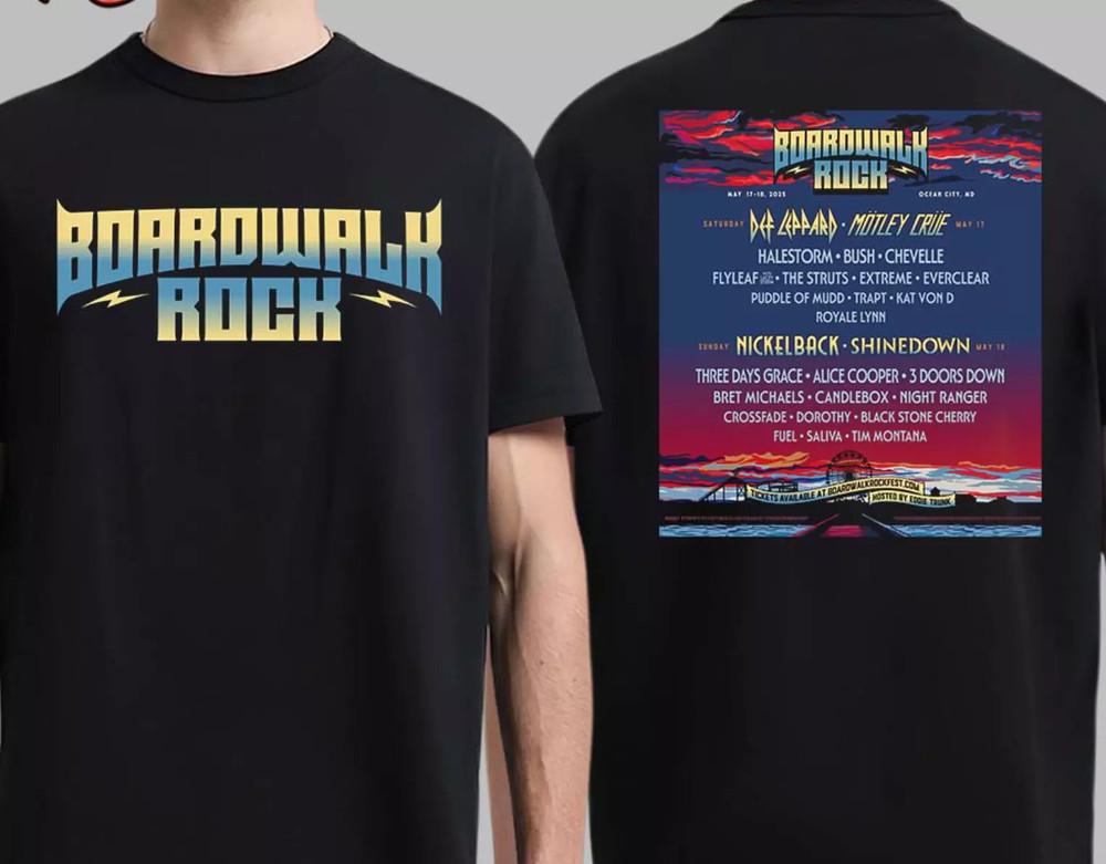 Boardwalk Rock Lineup And Dates For Ocean City Maryland 2025 Unisex T-Shirt