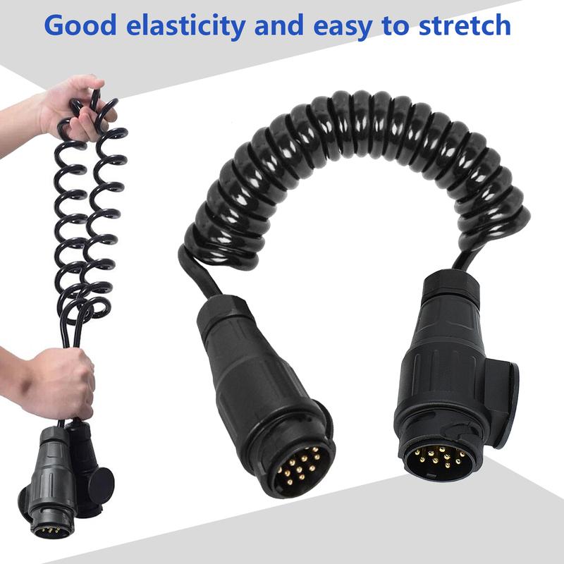 3 м 13-контактный штекер-штекер Спиральный удлинитель для прицепа Переходник для габаритных огней Прицеп-дача Кабельный соединитель для световой панели
