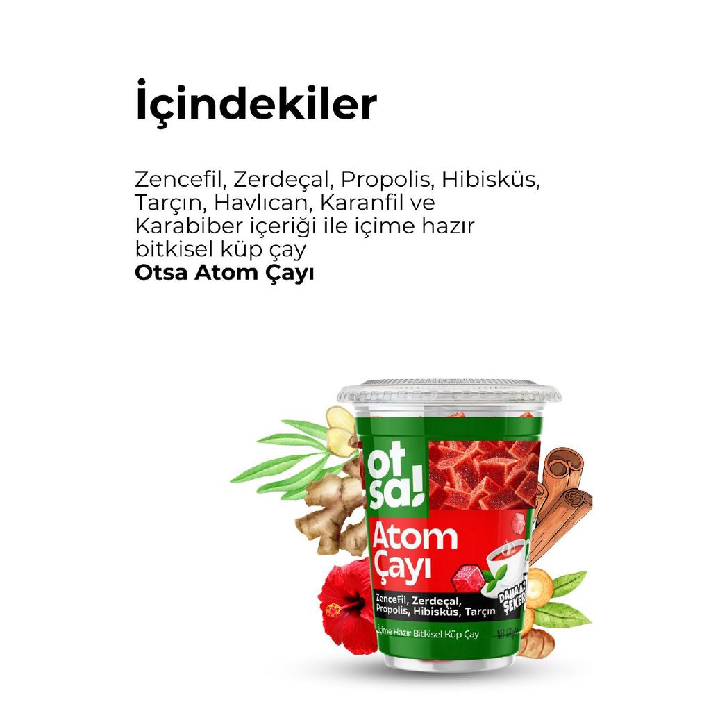 Натуральный бодрящий атомный чай с экстрактом имбиря, смесью гибискуса, корицы и куркумы 170 г