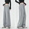 Autumn Winter Straight Thick Women's Sweatpants Loose Drawstring Wide-leg Cotton Long Pants Korean Style Casual High Waist Solid Color Trousers 2397
