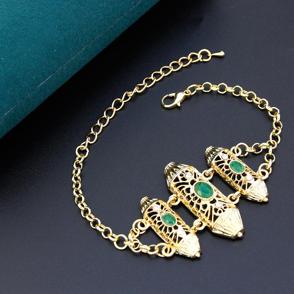 Женский браслет золотого цвета, полый арабеск, браслет-цепочка для невесты в этническом стиле, арабские свадебные украшения